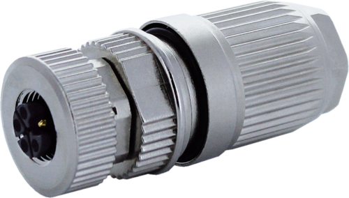 M12 female 0° L-cod. field- wireable (IDC)