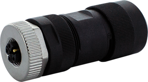 M12 Power female 0° K-cod. screw terminal