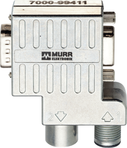 Adapter M12 male/ female B-cod. / D-Sub 9-pol. 90°