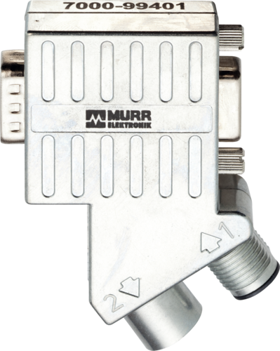 Adapter M12 male/ female B-cod. / D-Sub 9-pol. 35°