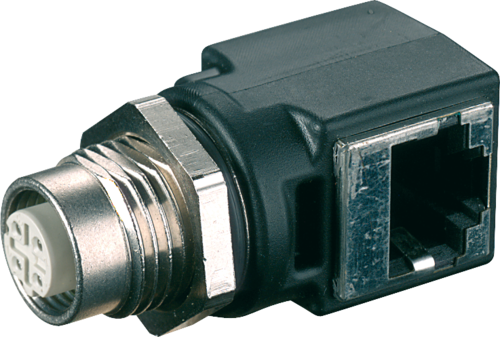 Adapter M12 female / RJ45 90°