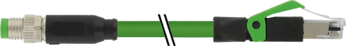 M8 male 0° A-cod. / RJ45 male 0° shielded