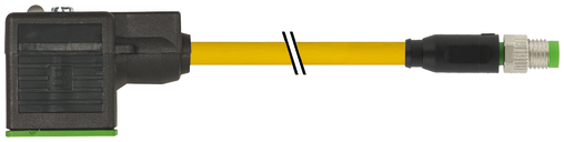 M8 male 0° A-cod. / MSUD valve plug CI-9.4mm small