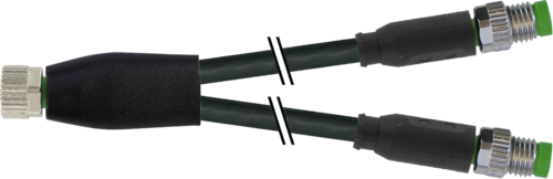 Y-Distributor M8 female / M8 male 0° A-cod.