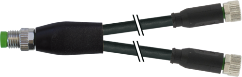 Y-Distributor M8 male / M8 female 0° A-cod.