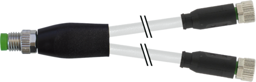 Y-Distributor M8 male / M8 female 0° A-cod.
