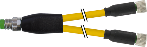 Y-Distributor M8 male / M8 female 0° A-cod.
