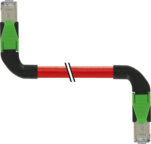 RJ45 male 90° right / RJ45 male 90° right shielded