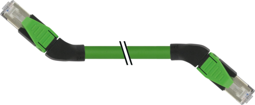 RJ45 male 45° right / RJ45 male 45° right shielded
