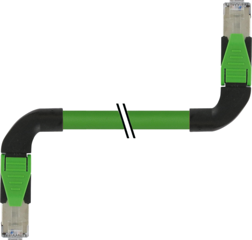 RJ45 male 90° left / RJ45 male 90° left shielded
