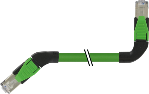RJ45 male 45° left / RJ45 male 90° left shielded