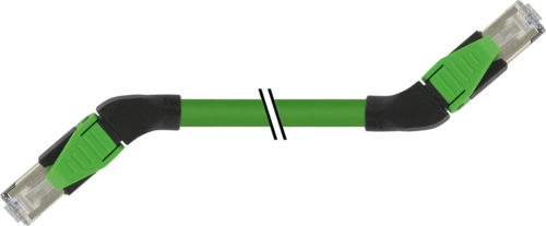 RJ45 male 45° left / RJ45 male 45° left shielded