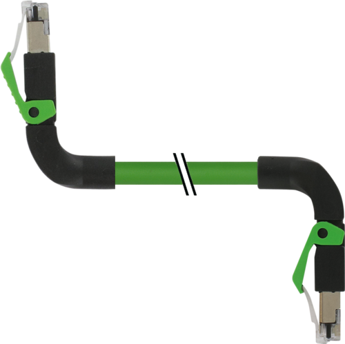 RJ45 male 90° up / RJ45 male 90° down shielded