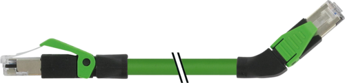 RJ45 male 0° / RJ45 male 45° left shielded
