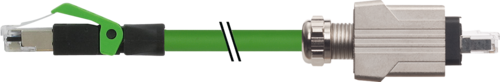 RJ45 Push Pull male 0°/ RJ45 male 0° shielded AIDA