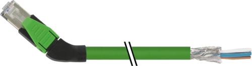 RJ45 male 45° right with cable shielded