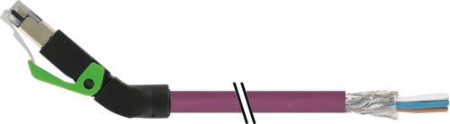 RJ45 male 45° up with cable shielded