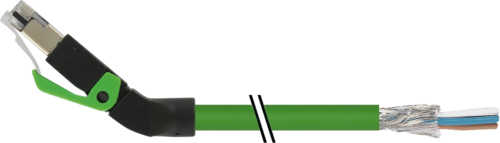 RJ45 male 45° up with cable shielded