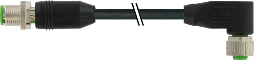 M12 male 0° / M12 female 90° Y-cod. shielded