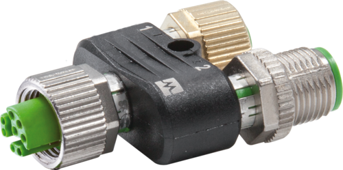 T-Coupler M12 female / M12 female + male shielded