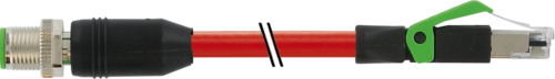 M12 male 0° D-cod. / RJ45 male 0° shielded
