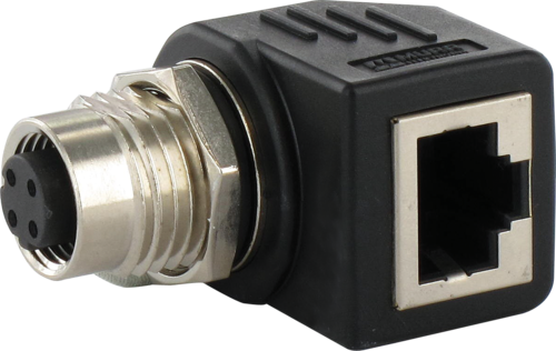 Adaptor M12 female / RJ45 90°