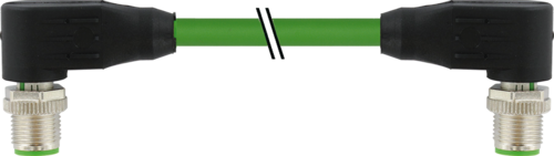 M12 male 90° / M12 male 90° D-cod. shielded