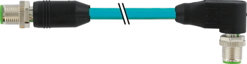 M12 male 0° / M12 male 90° D-cod. shielded