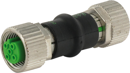 Adaptor M12 female / M12 female B-cod. shiel.
