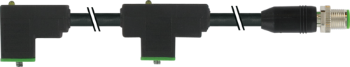 M12 male 0° A-cod. / MSUD double valve CI-9.4mm