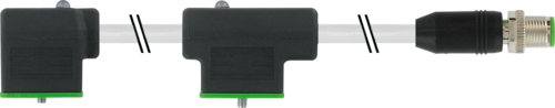M12 male 0° A-cod. / MSUD double valve A-18mm