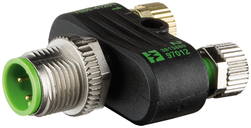 T-Coupler M12 male / 2x M8 female A-cod.