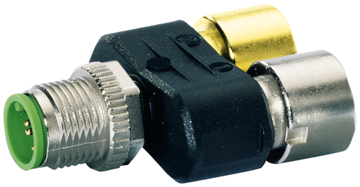 T-Coupler Slimline M12 male / 2x M12 female A-cod.