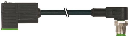 M12 male 90° A-cod. / MSUD valve plug CI-9.4mm