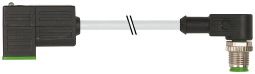 M12 male 90° A-cod. / MSUD valve plug CI-9.4mm