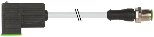 M12 male 0° A-cod. / MSUD valve plug CI-9.4mm