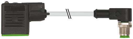 M12 male 90° A-cod. / MSUD valve plug BI-11mm