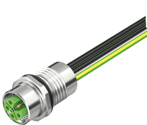 M12 Power female recept. K-cod. front