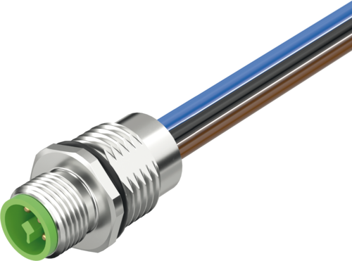 M12 Power male recept. T-cod. front