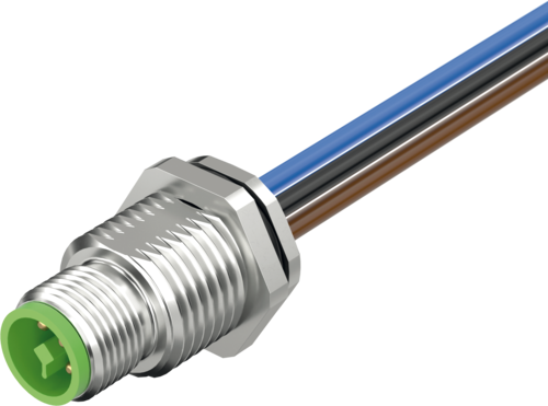 M12 Power male recept. T-cod. rear