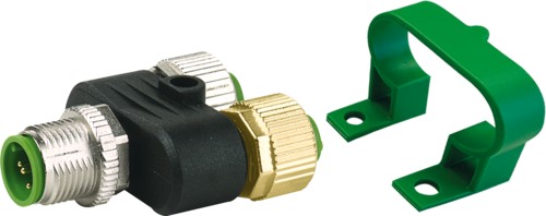Set T-Coupler M12 male/2xM12 female+T-Coupler Holder