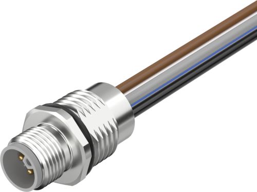 M12 Power male recept. L-cod. front