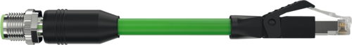 M12 male 0° X-cod. / RJ45 male 0° shielded