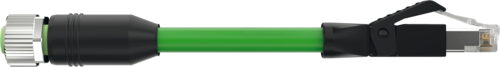 M12 female 0° X-cod. / RJ45 male 0° shielded