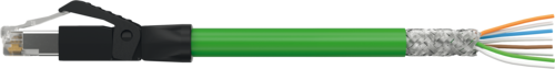 RJ45 male 0° with cable Gigabit