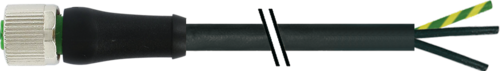 M12 Power female 0° K-cod. with cable