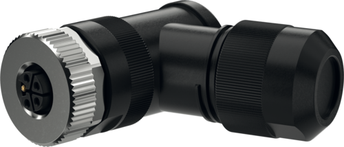 M12 Power female 90° L-cod. screw terminal