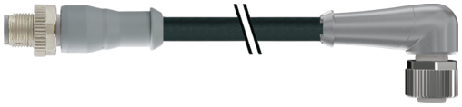 M12 male 0° / M12 female 90° IO-Link