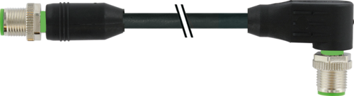 M12 male 0° / M12 male 90° A-cod. 315°