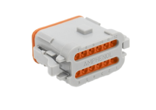 I/O connector AT 12-pin A--GY, Size16, with wedge